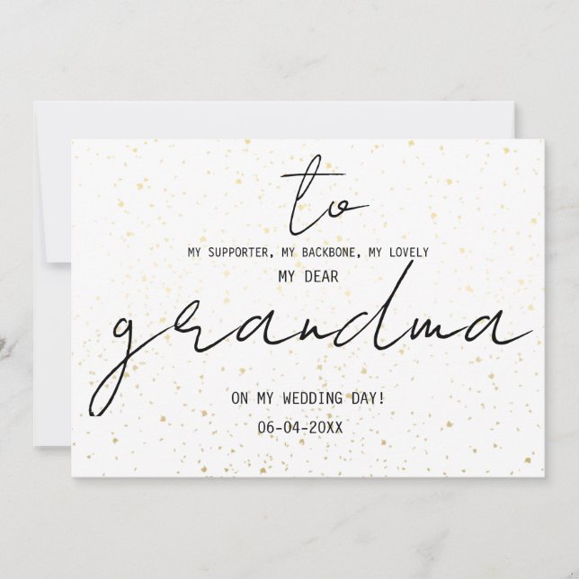 Simple To My Grandma On Our Wedding Day Add Date  (Front)