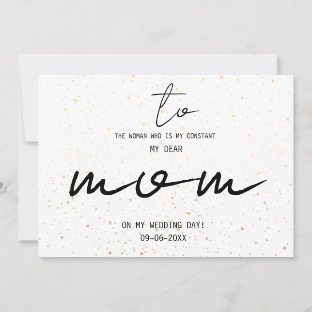 Simple To My Mum On Our Wedding Day Add Name Date  (Front)