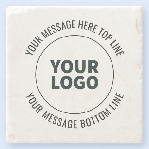 Simple to Replace with Your Logo or Image  Stone Coaster