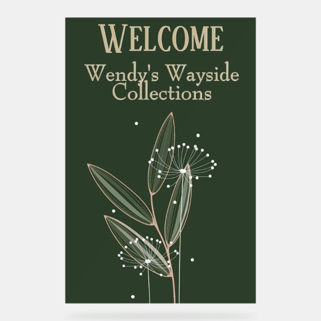 Simple Touch of Nature Welcome Business Name Acrylic Sign (Front)