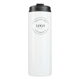 Simple Trade show giveaway Business Logo QR code Thermal Tumbler