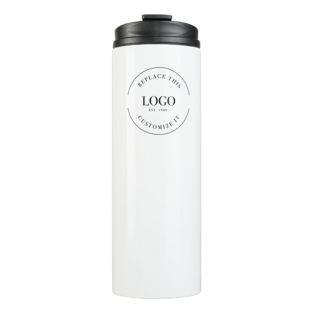 Simple Trade show giveaway Business Logo QR code Thermal Tumbler (Front)