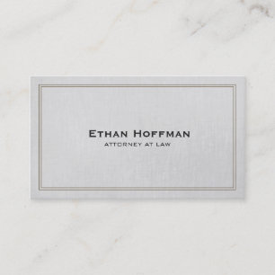 Simple Traditional Attorney Grey Professional Business Card