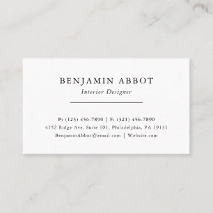 Simple Traditional Elegant Professional Business Card