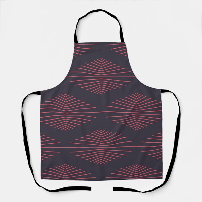 Simple, traditional illustration pattern apron (Front)