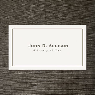 Simple Traditional Ivory Professional Lawyer Business Card