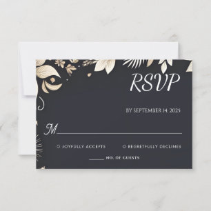Simple Traditional Marriage Vow Renewal Wedding RSVP Card