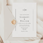 Simple Traditional Minimal Monogram Wedding Invitation<br><div class="desc">This simple traditional minimal monogram wedding invitation design is a timeless fusion of classic charm and contemporary simplicity. With a focus on minimalist style, this design features clean lines, neutral tones, and a sophisticated black and white palette, ensuring every detail exudes refined simplicity. Whether you're planning a traditional ceremony or...</div>