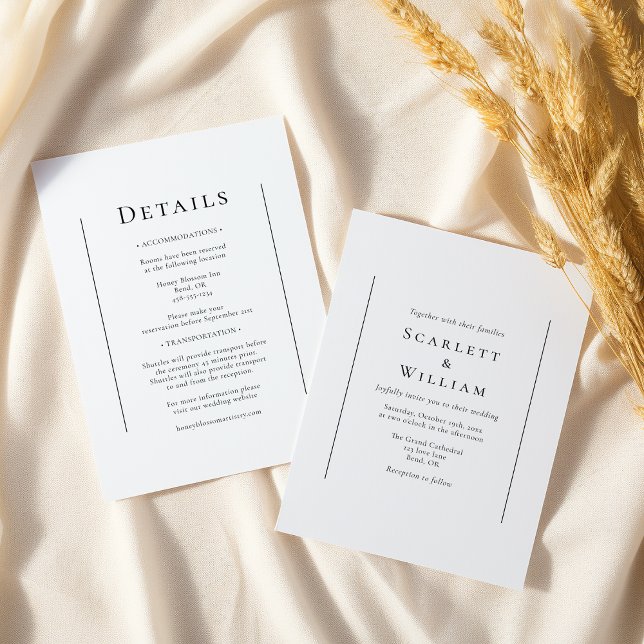 Simple Traditional Minimal Wedding Details And Invitation (Creator Uploaded)