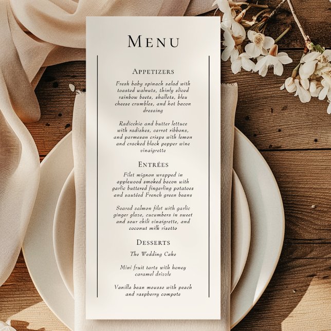 Simple Traditional Minimal Wedding Flat Menu (Creator Uploaded)