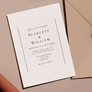 Simple Traditional Minimal Wedding Invitation