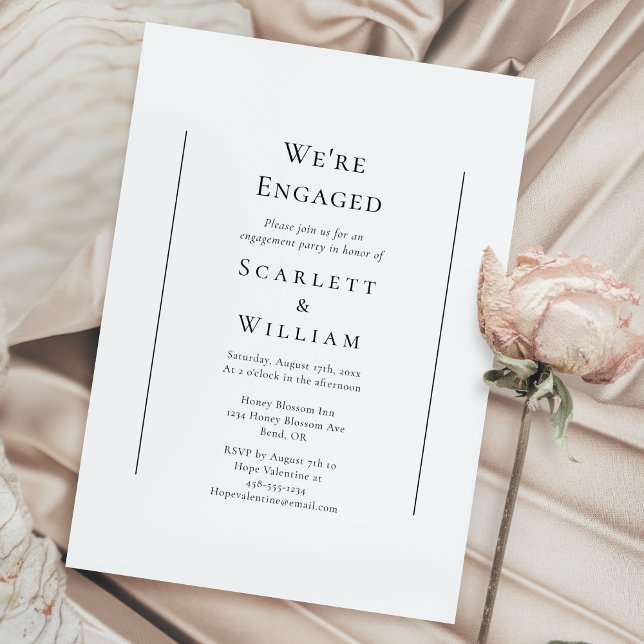 Simple Traditional Minimal We're Engaged Invitation (Creator Uploaded)