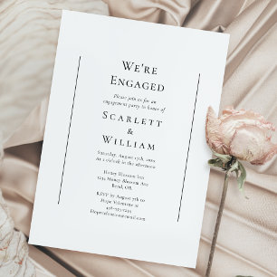 Simple Traditional Minimal We're Engaged Invitation