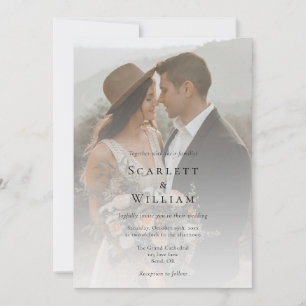 Simple Traditional Minimalist Photo Wedding Invitation