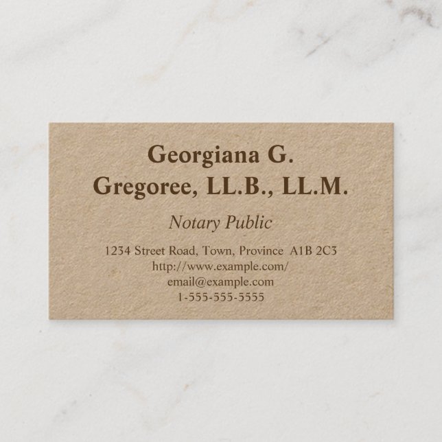 Simple & Traditional Notary Public Business Card (Front)