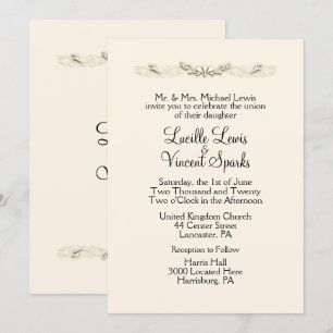 Simple Traditional Old Lace Wedding Invitations