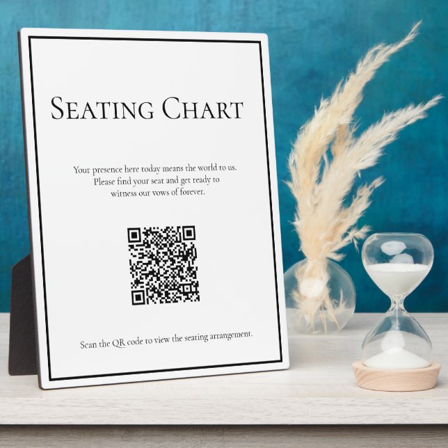 Simple Traditional Seating Chart Sign Plaque (Side)