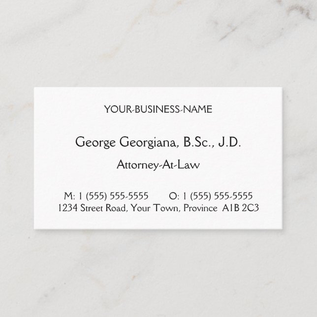 Simple, Traditional, Vintage Style Business Card (Front)