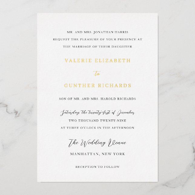 Simple Traditional Wedding (Front)