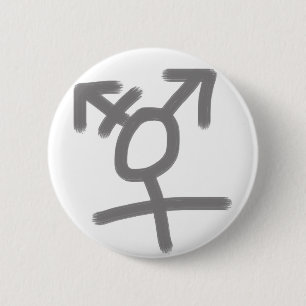 Simple trans symbol 6 cm round badge