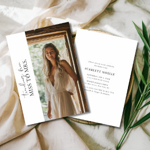 Simple Travelling to Mrs Budget Bridal Shower Phot Invitation