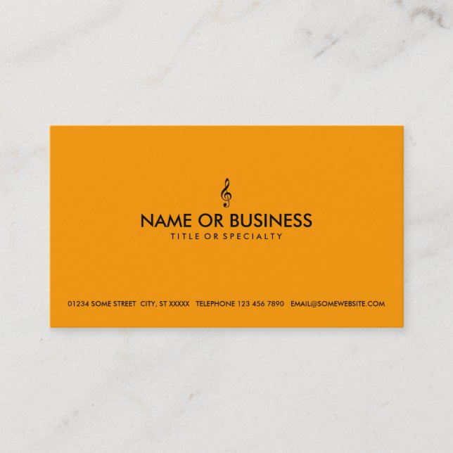 simple treble clef business card (Front)