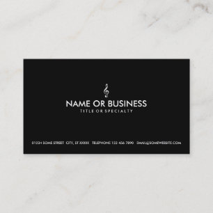simple treble clef business card