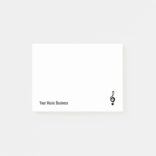Simple Treble Clef Music Symbol Musician Post-it Notes (Front)