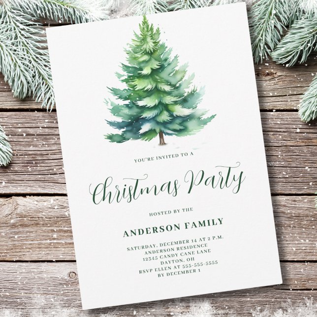 Simple Tree Christmas Party Invitation (Creator Uploaded)