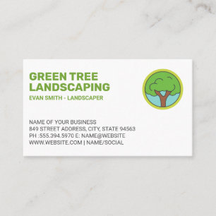 Simple Tree Logo   Landscaping Business Card