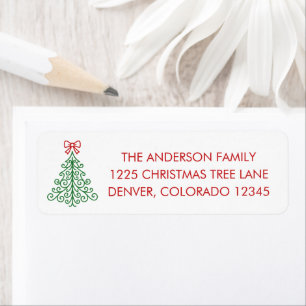 Simple Tree Modern Christmas Return Address