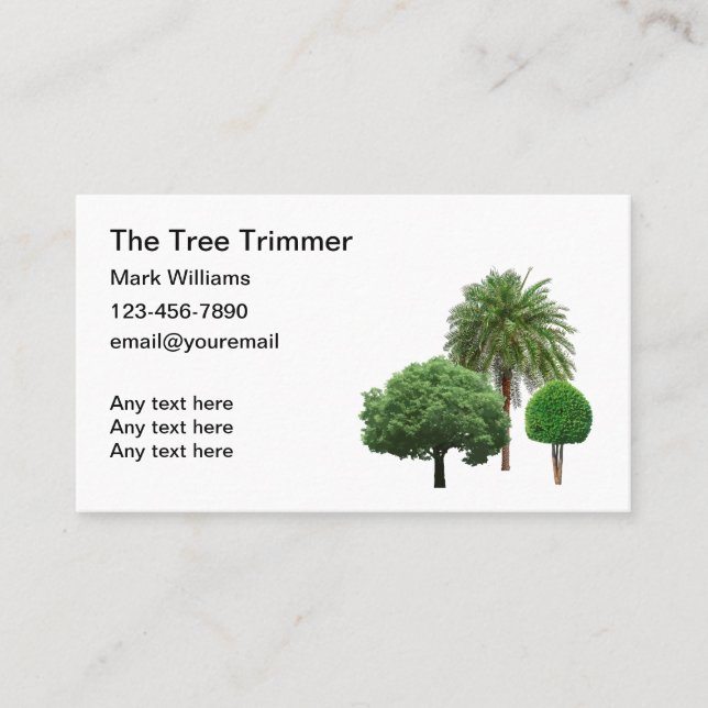 Simple Tree Trimming Service Business Cards (Front)
