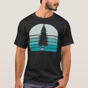 Simple Tree Vintage Pine  Minimalist Retro Sunset  T-Shirt