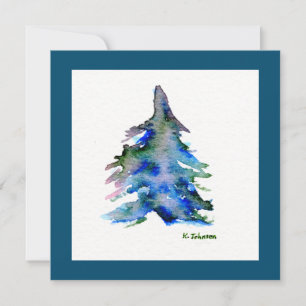 "Simple Tree" Watercolor Christmas Card