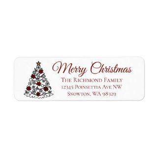 Simple tree with red accent Merry Christmas