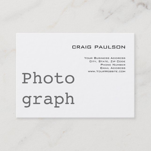 Simple Trend Cute Plain White Chubby Business Card (Front)