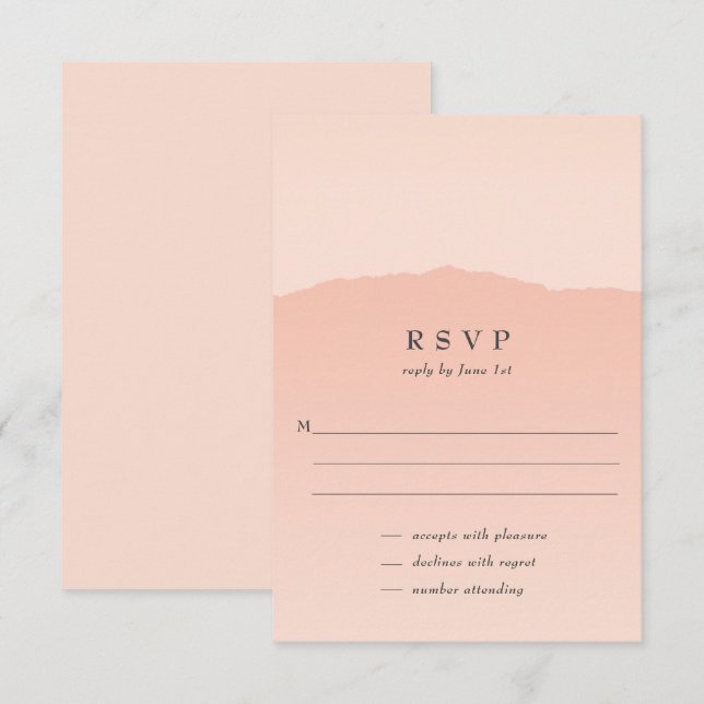 Simple Trendy Blush Wedding RSVP Card (Front/Back)