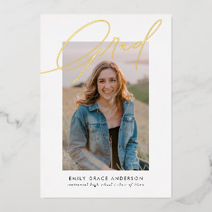 Simple Trendy Calligraphy Three Photo Graduation