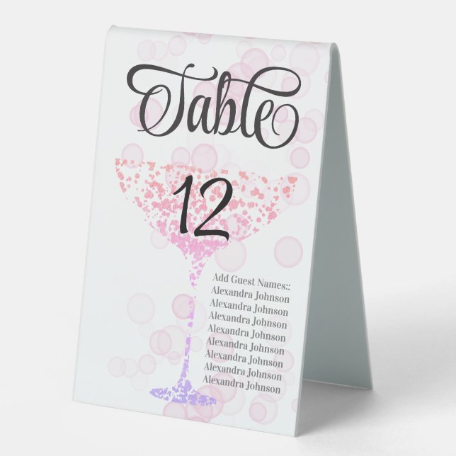 Simple Trendy Champagne Coupe Monogram Wedding (Front)