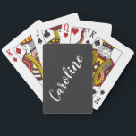 Simple Trendy Chic Black Calligraphy Personalised  Playing Cards<br><div class="desc">Minimalist Calligraphy Personalised Name Playing Cards in Black</div>