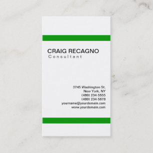Simple Trendy Cute Black White Green Business Card