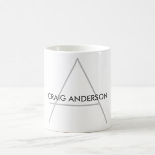 Simple Trendy Cute Plain Black White Add Name Coffee Mug