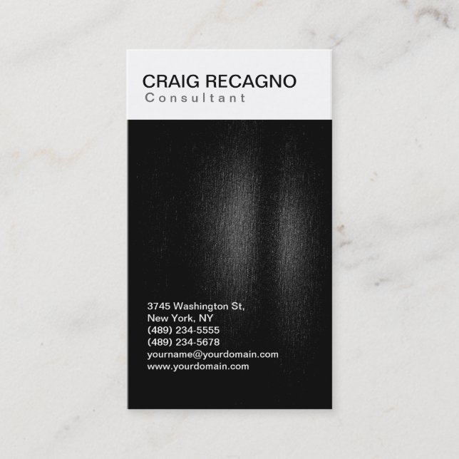 Simple Trendy Cute Plain Black White Business Card (Front)