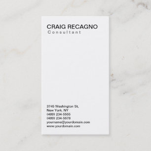 Simple Trendy Cute Plain Black White Business Card