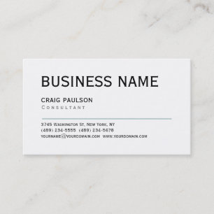 Simple Trendy Cute Plain Black White Business Card
