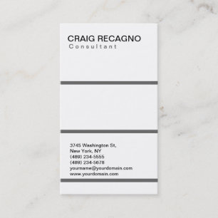 Simple Trendy Cute Plain Black White Business Card
