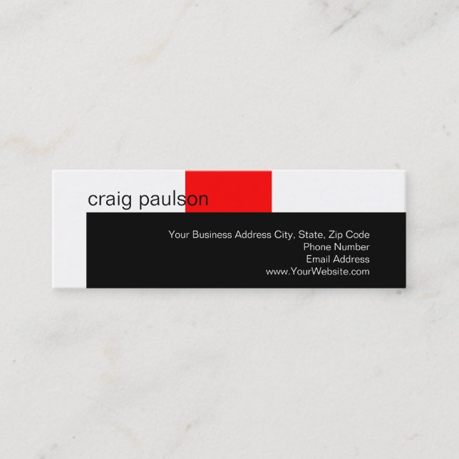 Simple Trendy Cute Plain Skinny Business Card (Front)