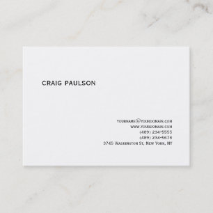 Simple Trendy Cute Plain White Business Card