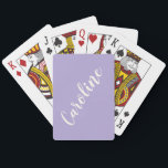 Simple Trendy Lavender Calligraphy Personalised Playing Cards<br><div class="desc">Minimalist Calligraphy Personalised Name Playing Cards in Lavender</div>