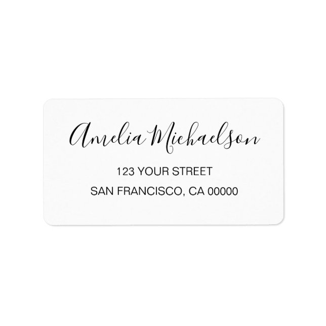 Simple trendy minimalist black and white address label (Front)